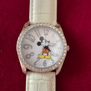 Disney Authentic Original Mickey Rhinestone Watch with Leather Band